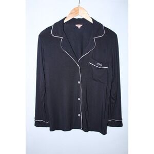 Eberjey Women's XS Black Button Up Soft Comfort Loungewear Sleeping Shirt